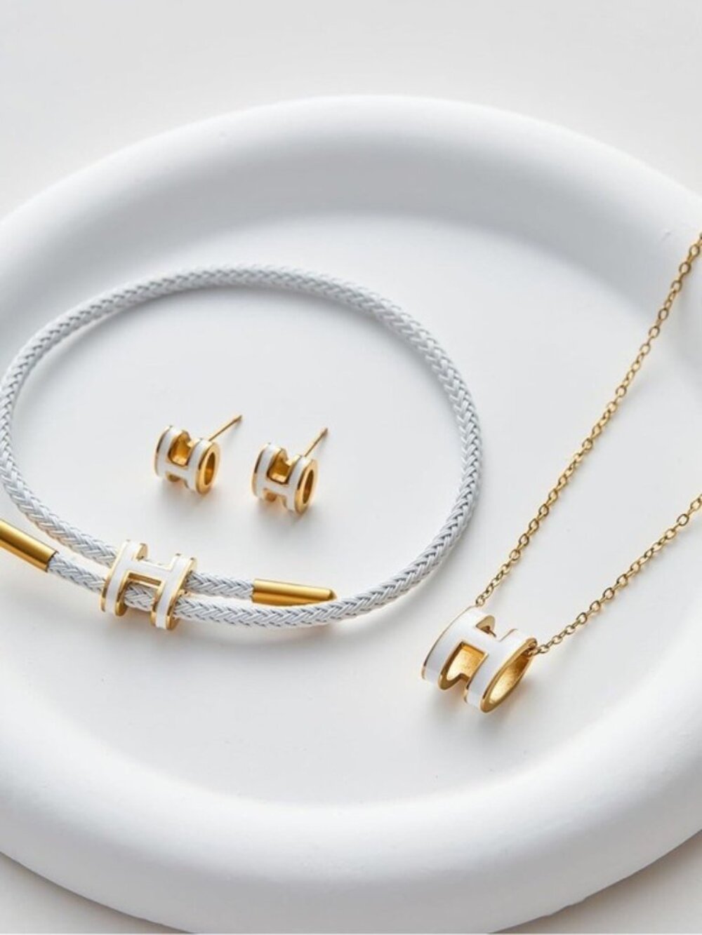 Gold H Collection Jewelry Set | Refined Minimalist Luxury